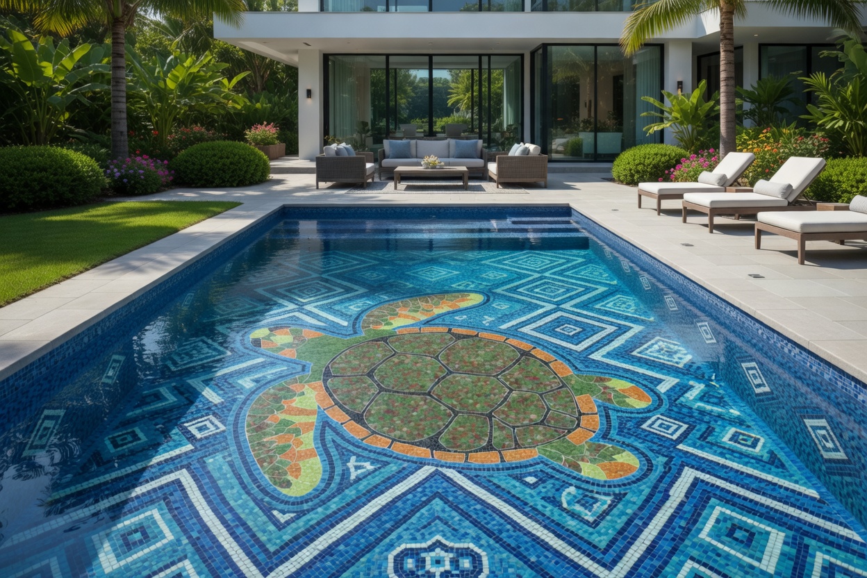 Mural artístico pebble glass